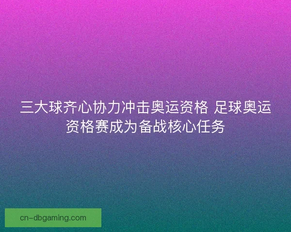 三大球齐心协力冲击奥运资格 足球奥运资格赛成为备战核心任务